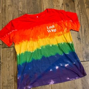 Love Wins men’s tie dye short sleeve. Size XXL